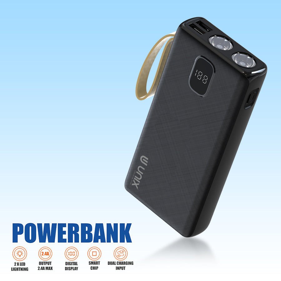 Unix UX-1524 20000 mAh Power Bank | Dual Inputs & Digital Display - Unixindia.