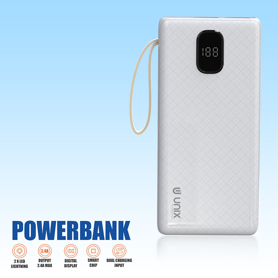 Unix UX-1524 20000 mAh Power Bank | Dual Inputs & Digital Display