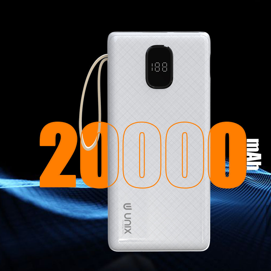 Unix UX-1524 20000 mAh Power Bank | Dual Inputs & Digital Display