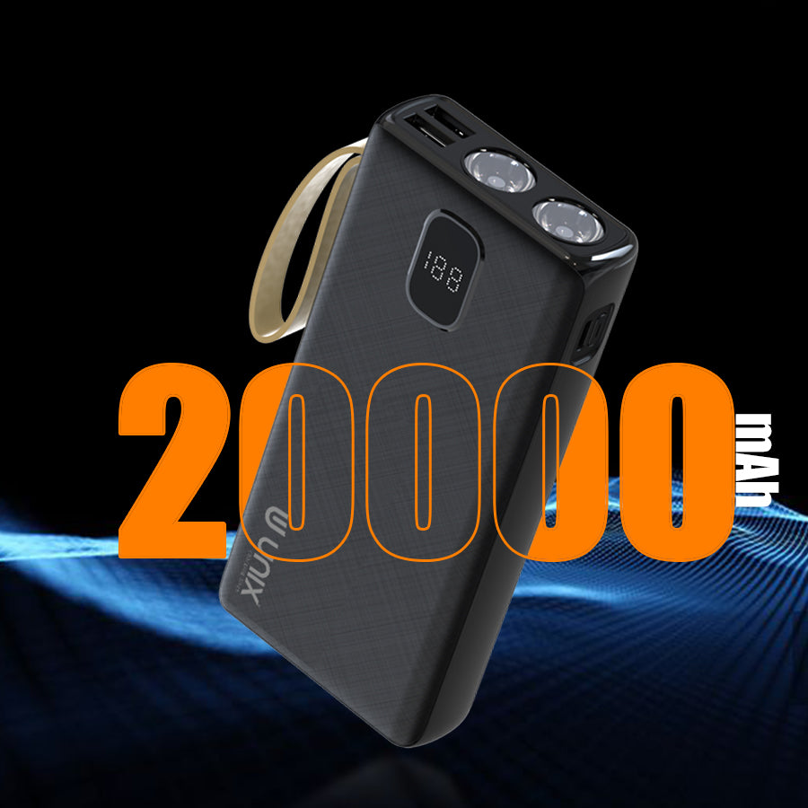 High Capacity 20000 mAh äóñ Reliable power bank for multiple device charges.