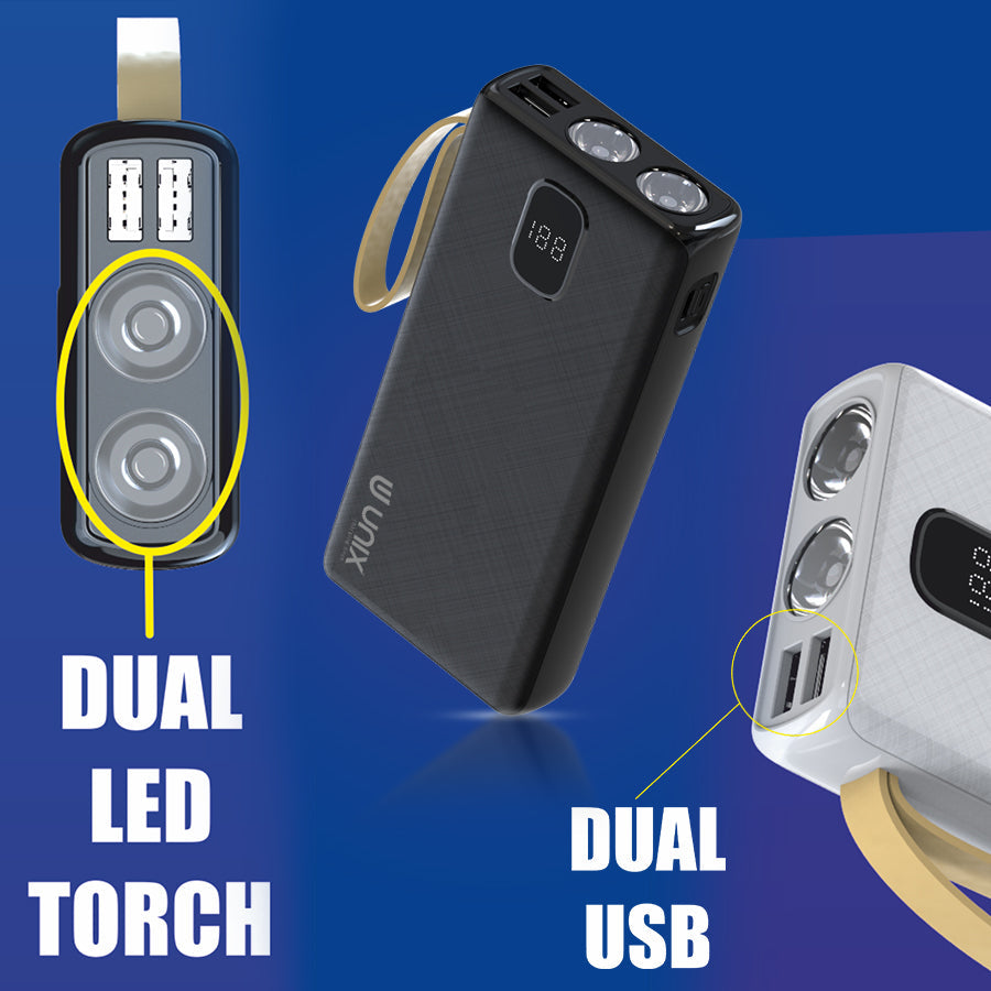 Unix UX-1524 20000 mAh Power Bank | Dual Inputs & Digital Display - Unixindia.