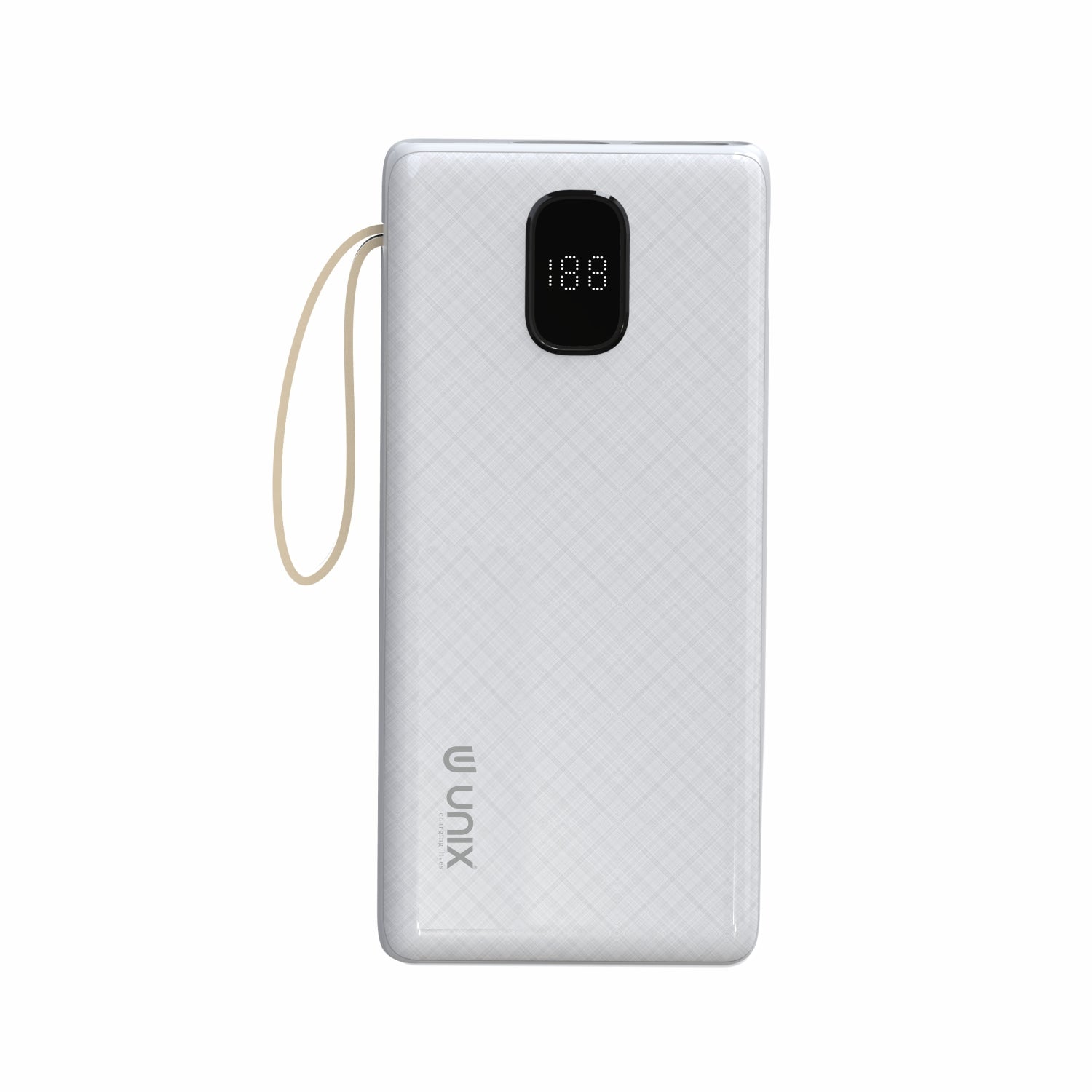 White power bank with a digital display