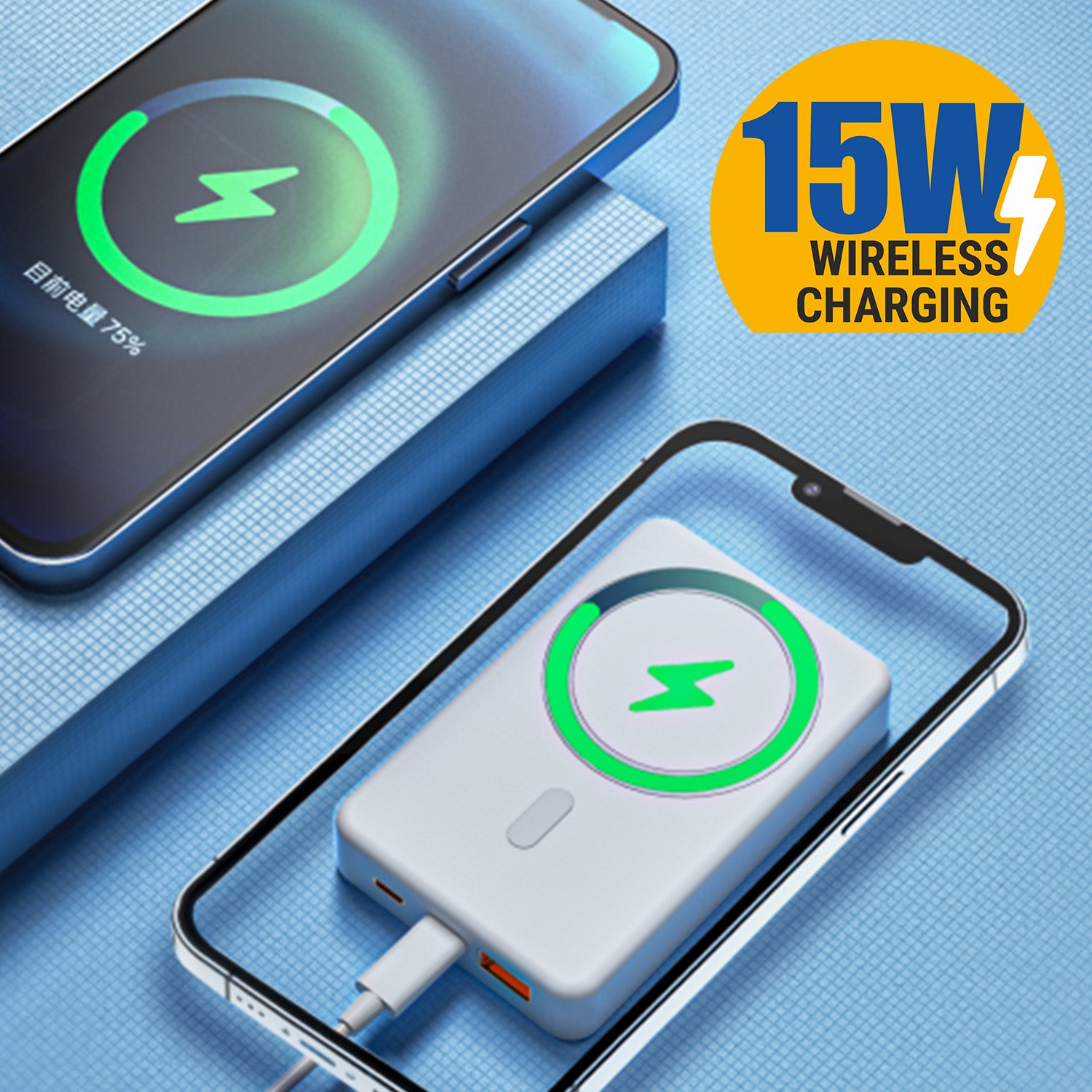 Unix UX-1530 Power Bank - Fast Charging, Wireless Convenience, & Strong Magnetic Hold