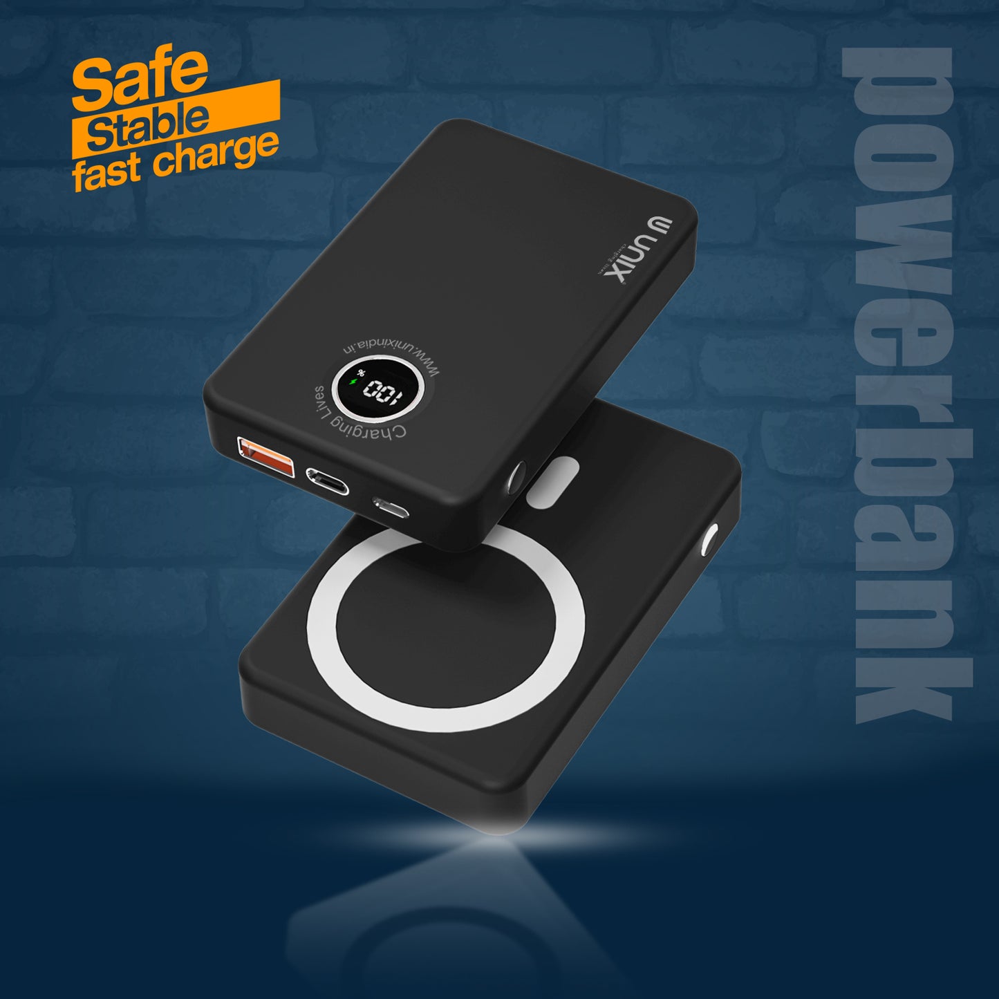 Magnetic Secure Hold äóñ Stable and safe charging on the move