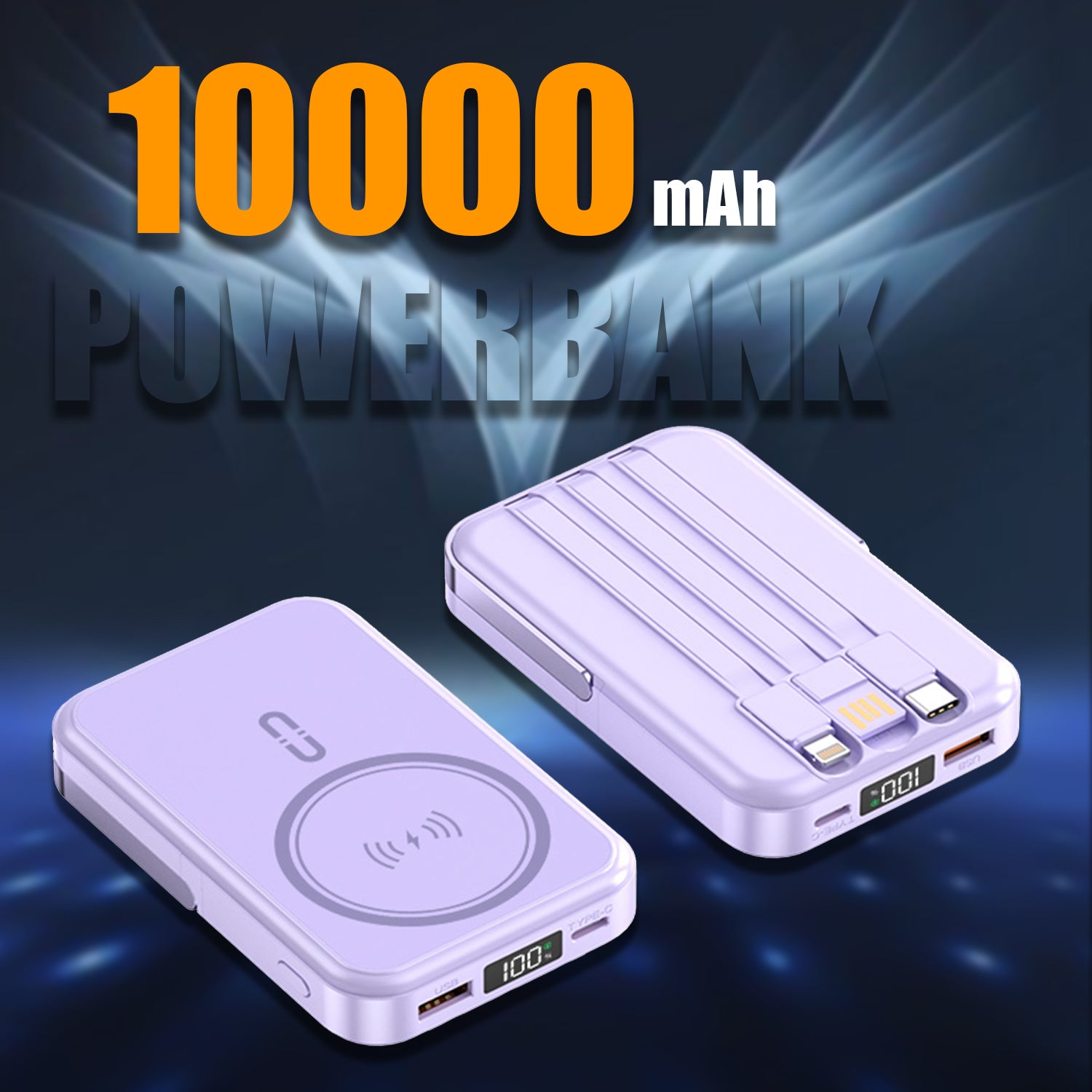 Unix UX-1533 10000 mAh Power Bank With Wireless Connector