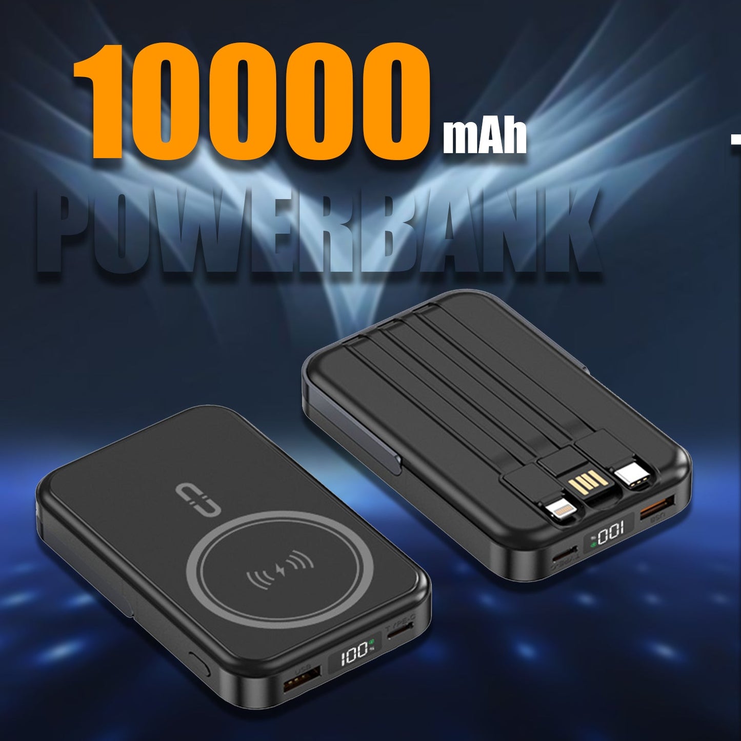 10000mAh High Capacity äóñ Reliable power bank for multiple device charges.