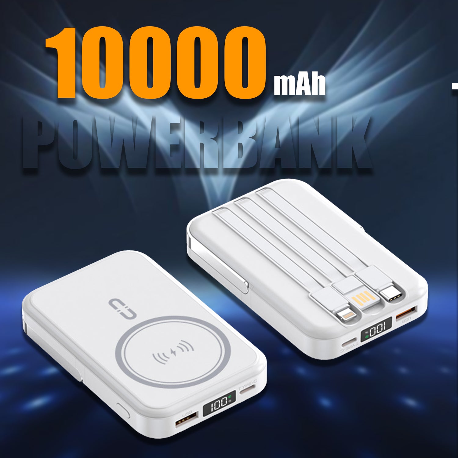 Unix UX-1533 10000 mAh Power Bank With Wireless Connector