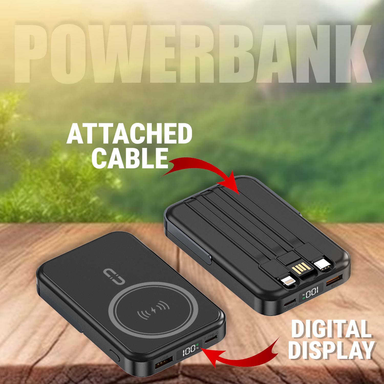 Unix UX-1533 10000 mAh Power Bank With Wireless Connector