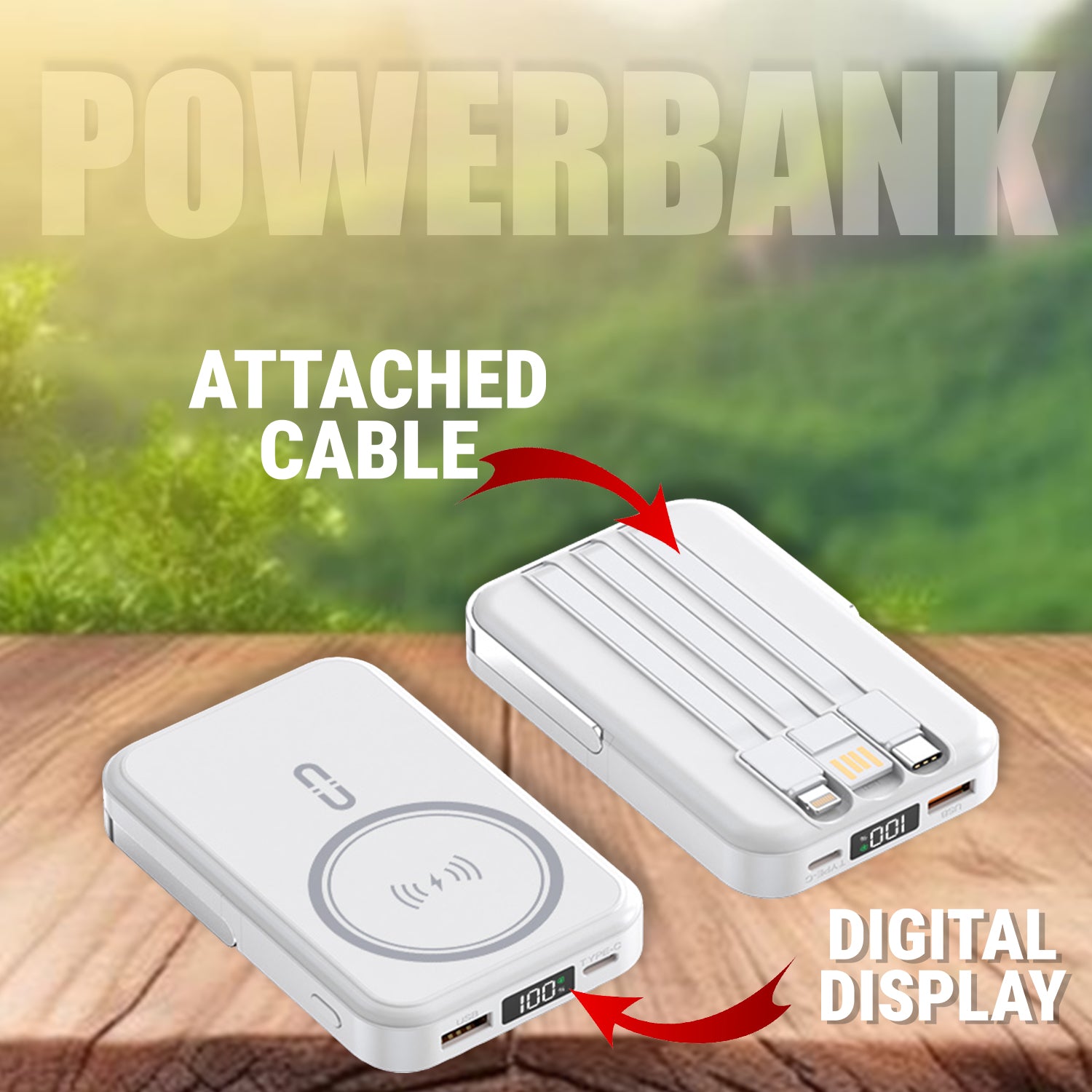 Unix UX-1533 10000 mAh Power Bank With Wireless Connector