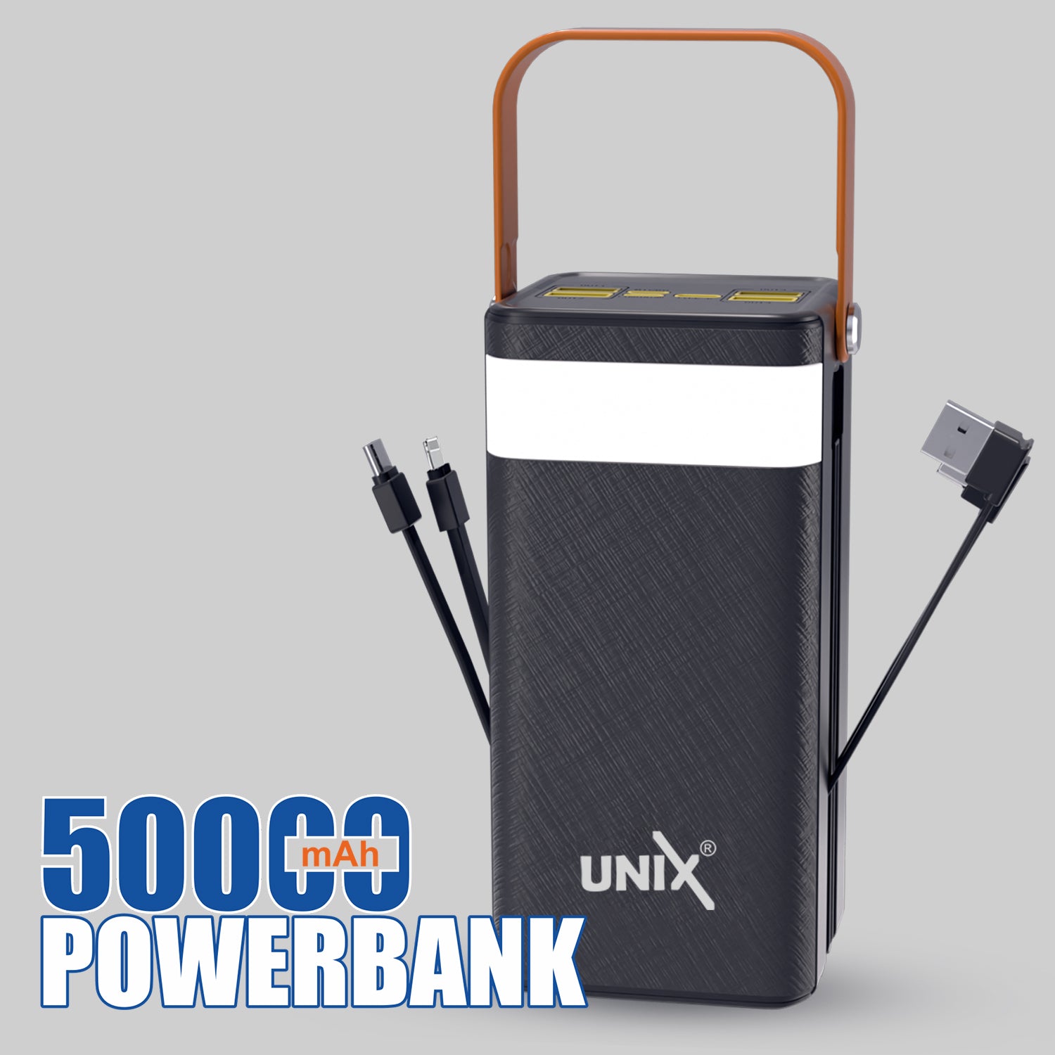 Unix UX-1539 50000 mAh Power Bank With 5-in-1 Fast Charging Power Bank with LED Light and Digital Display