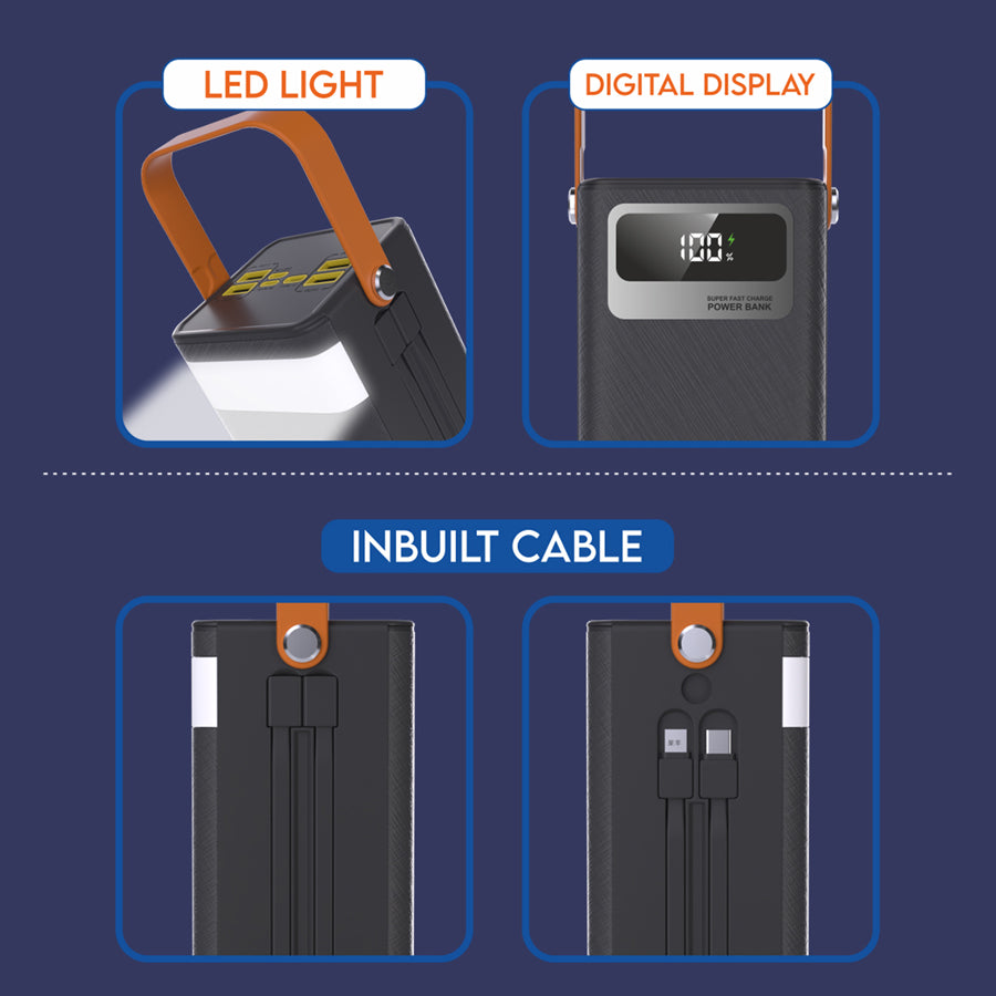 Unix UX-1539 50000 mAh Power Bank With 5-in-1 Fast Charging Power Bank with LED Light and Digital Display