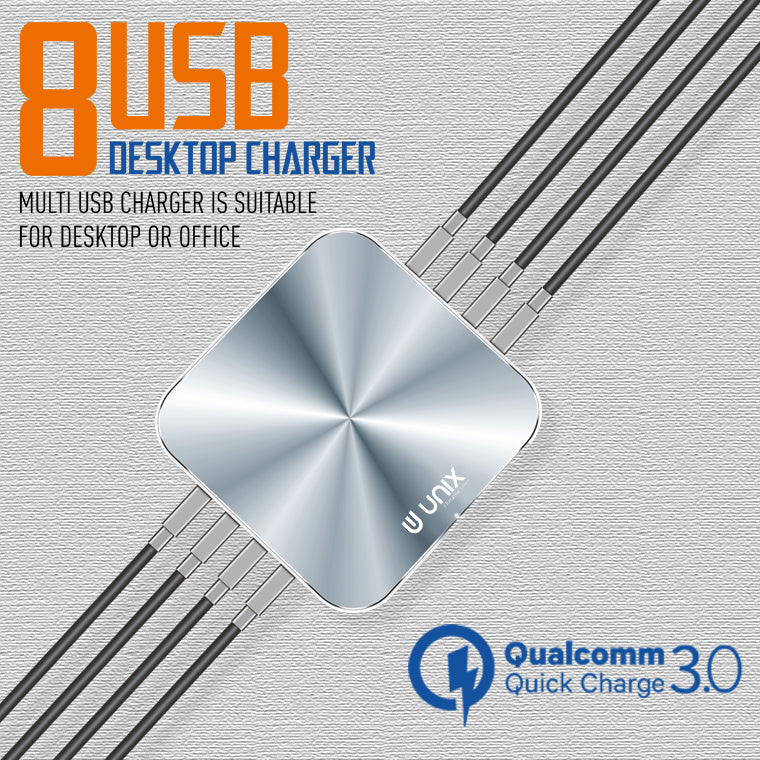 Unix UX-212 8 USB Desktop Charger - Unixindia.
