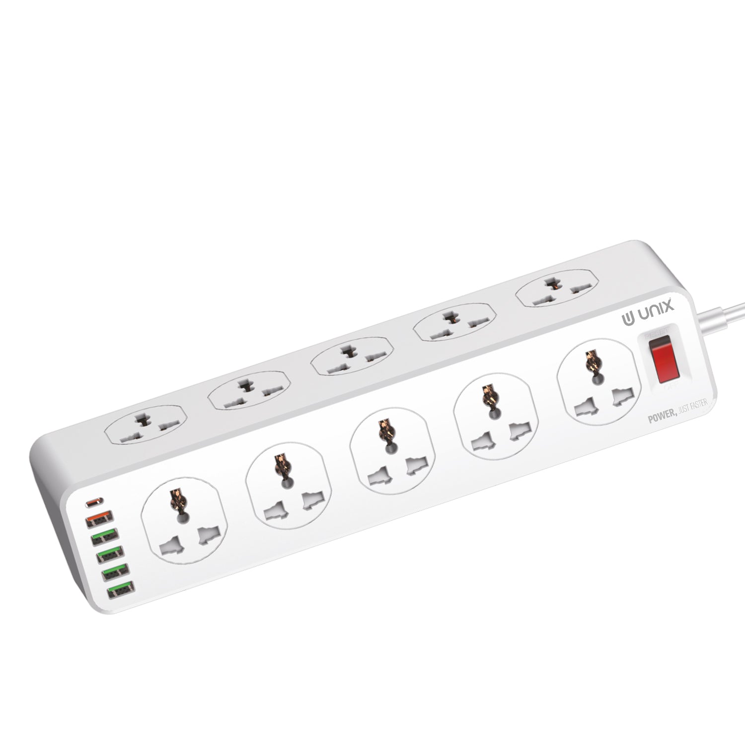 UNIX UX-222 | 10 USB Port + Power Socket Charging Hub with QC & PD Ports | BIS Approved