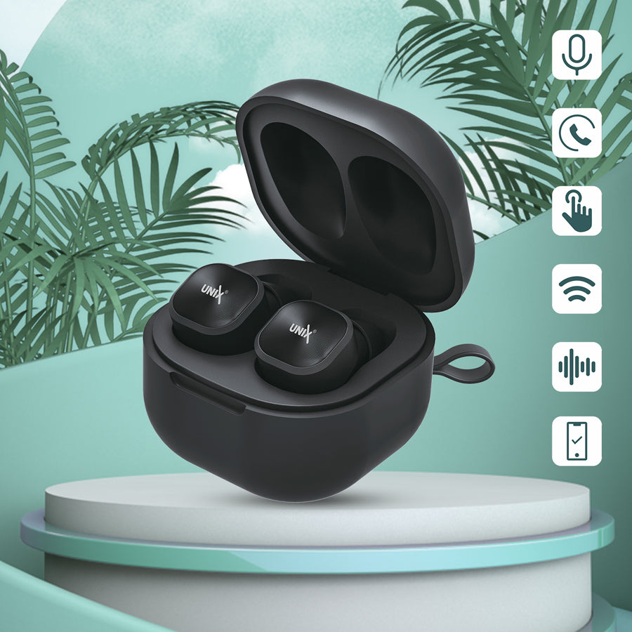 Unix UX-222 Opera Wireless Earbuds - Crystal Clear Calls and HIFI Sound Black