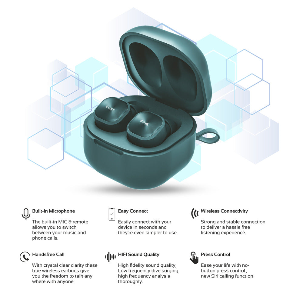 Unix UX-222 Opera Wireless Earbuds - Crystal Clear Calls and HIFI Sound