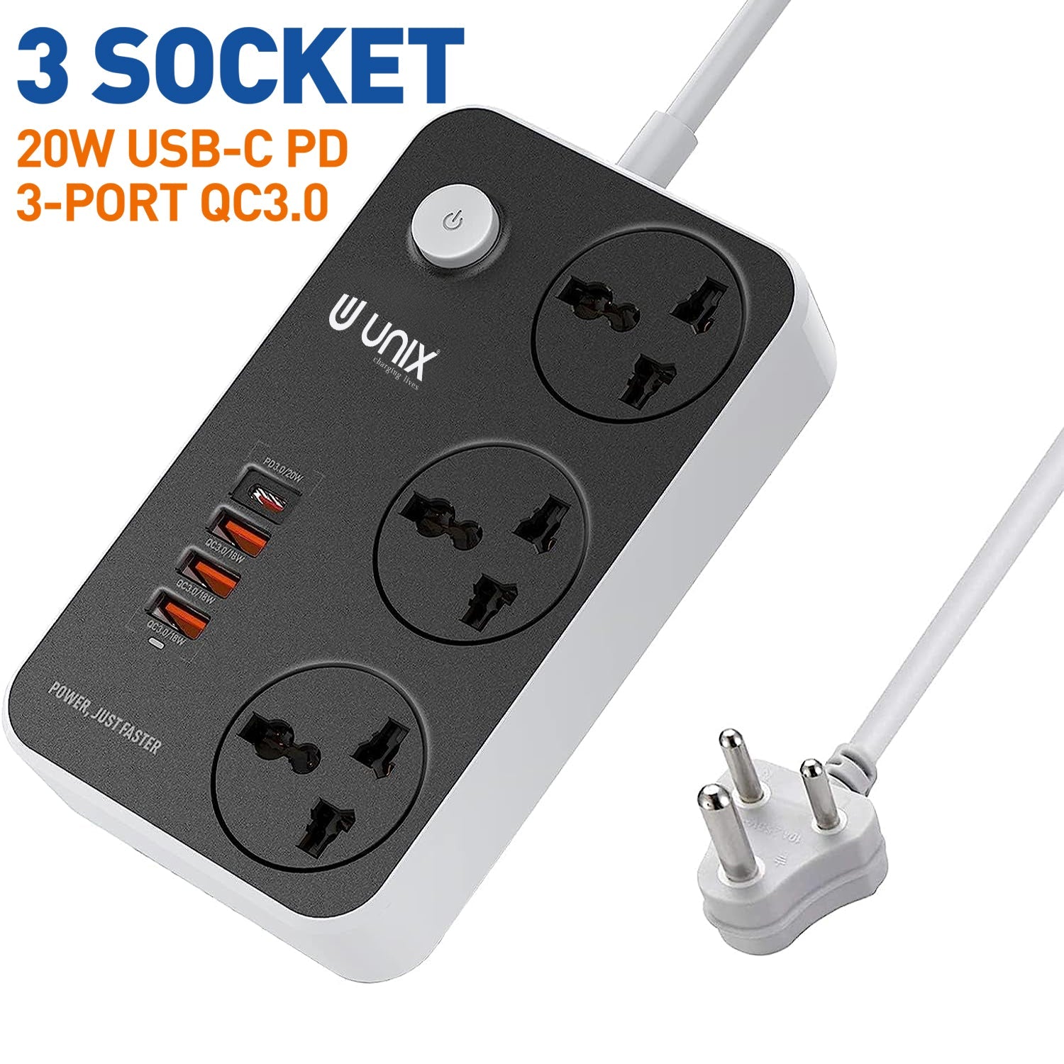 Unix UX-223 20W PD Power Strip - Unixindia.