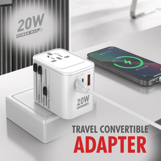 Unix UX230 - 20W Quick Charge Travel Adapter with PD20W + QC3.0 Super Fast Charging - Unixindia.