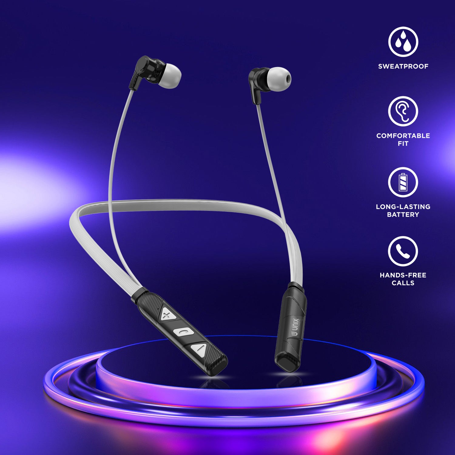 Unix UX-400 Victory Wireless Bluetooth Neckband | 22H Talk Time & V5.2