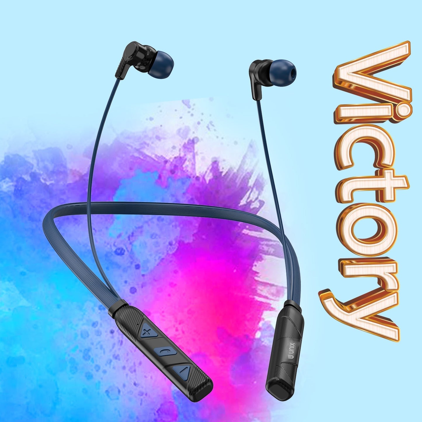 Unix UX-400 Victory Wireless Bluetooth Neckband | 22H Talk Time & V5.2 - Unixindia.