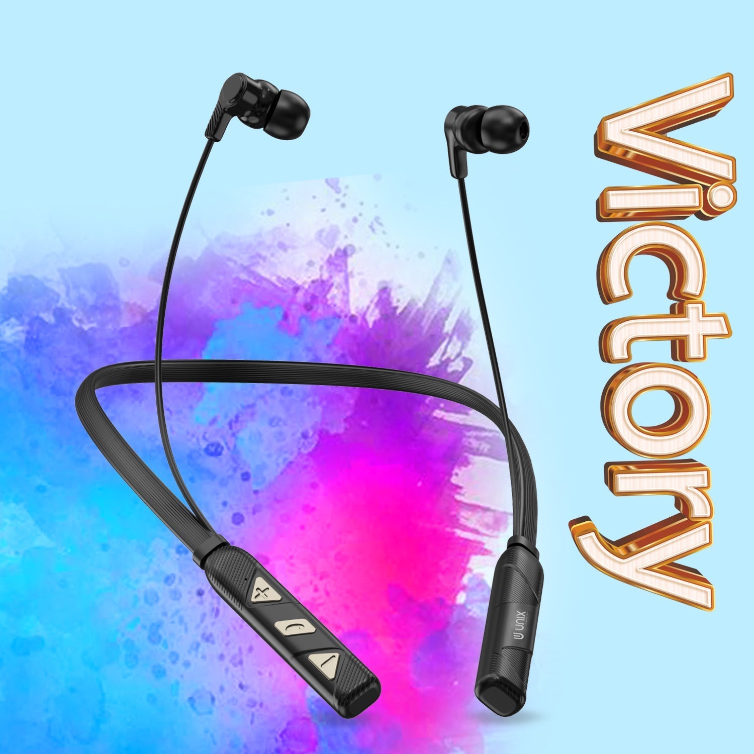 Unix UX-400 Victory Wireless Bluetooth Neckband | 22H Talk Time & V5.2 - Unixindia.