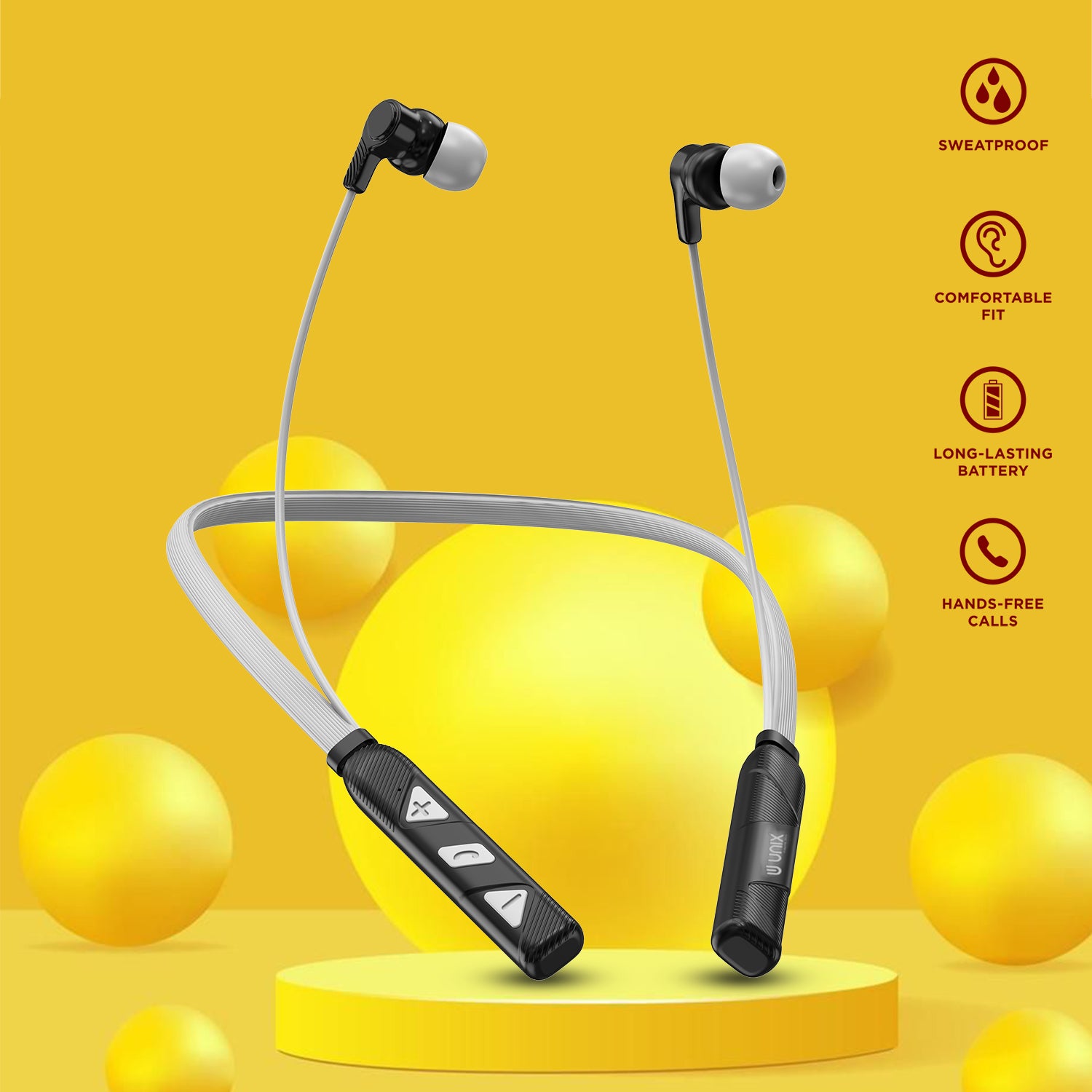 Unix UX-400 Victory Wireless Bluetooth Neckband | 22H Talk Time & V5.2