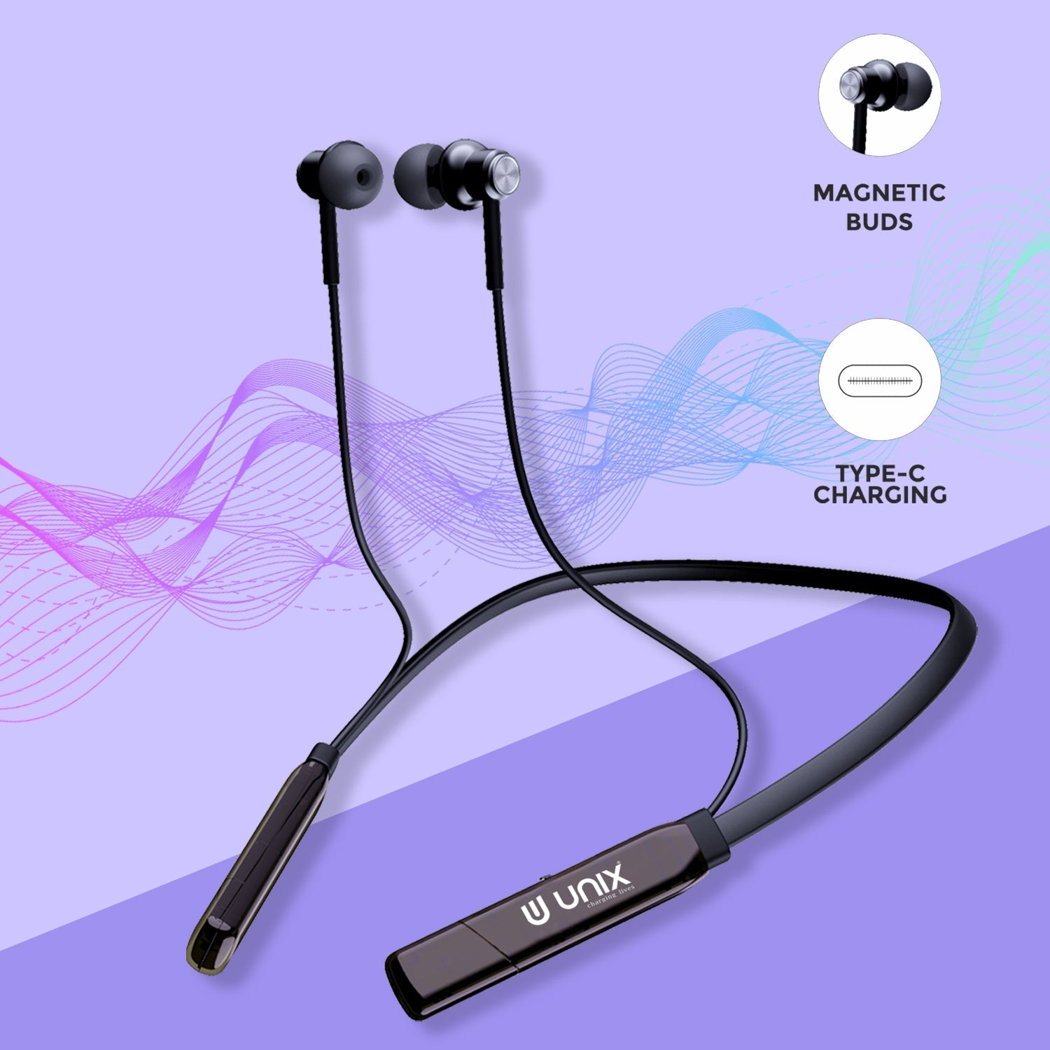 Unix UX-4000 Gear Wireless Bluetooth Neckband - Unixindia.