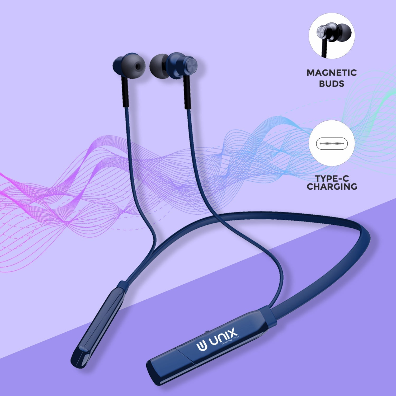 Unix UX-4000 Gear Wireless Bluetooth Neckband - Unixindia.