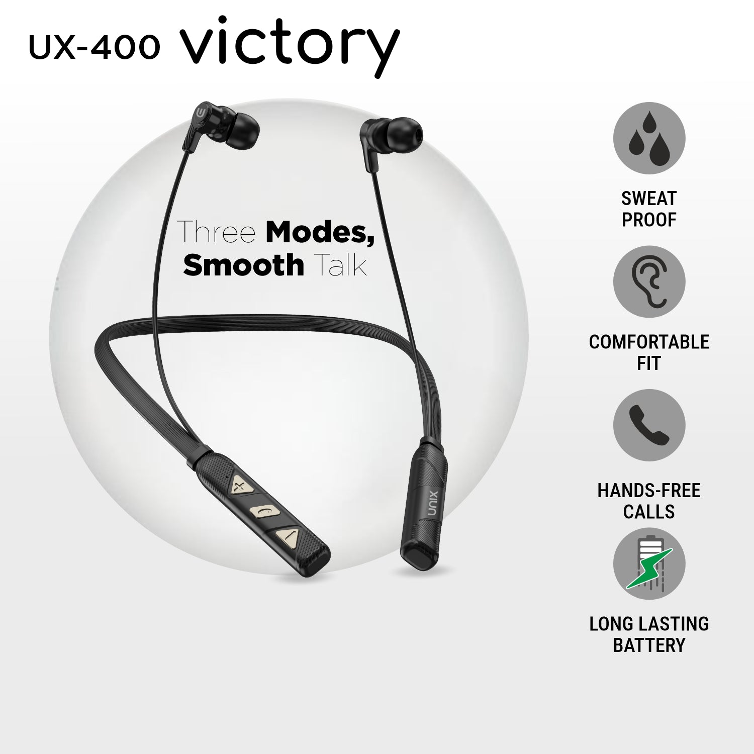 Ifrogz Bluetooth Earphones Flex Force Wireless Neckband Earbuds