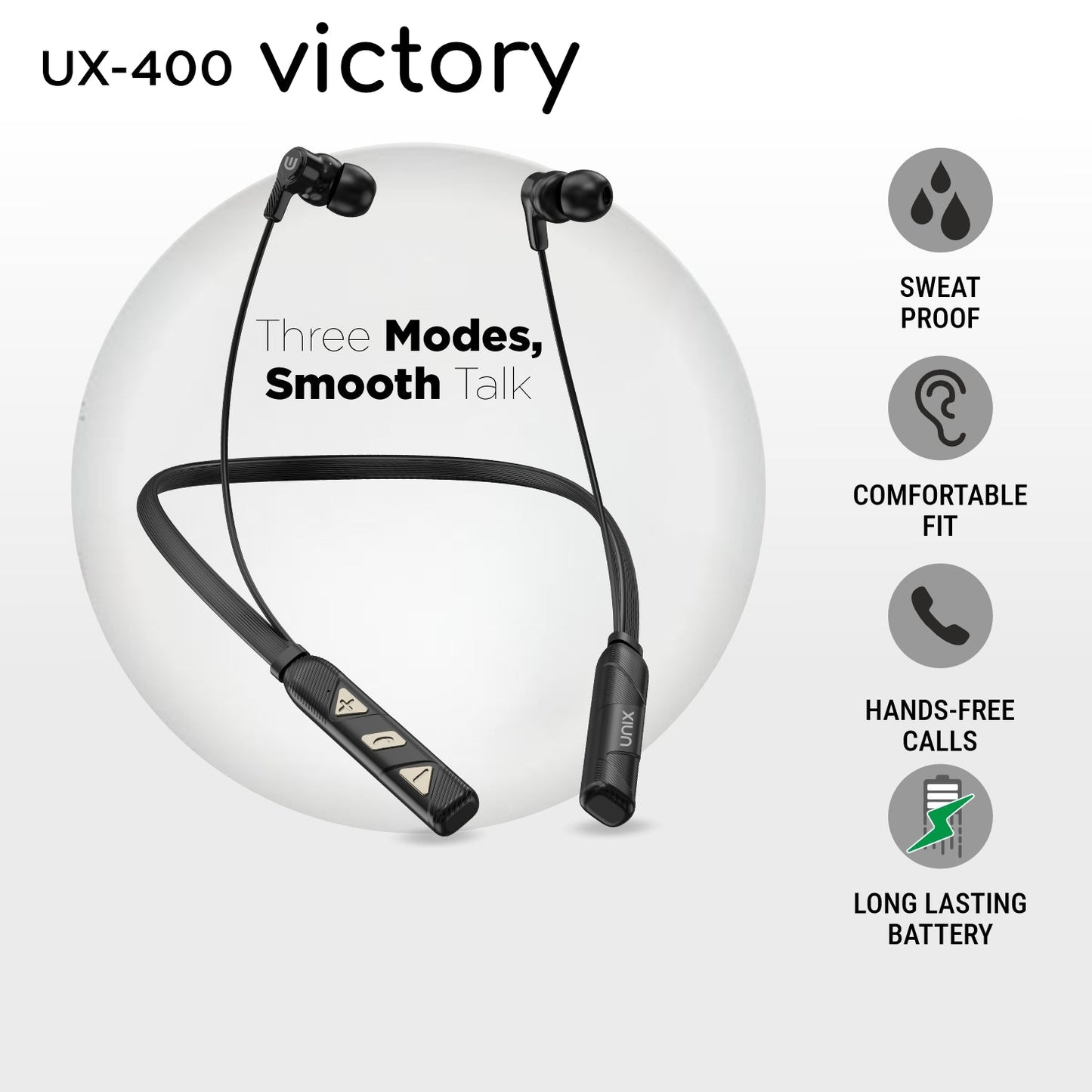 Unix UX-400 Victory Wireless Bluetooth Neckband