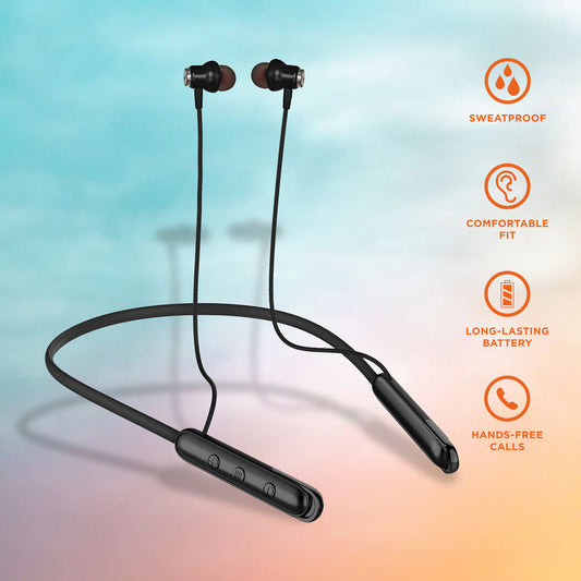 Unix UX-444 Wind Wireless Neckband | 32H Playtime Black front