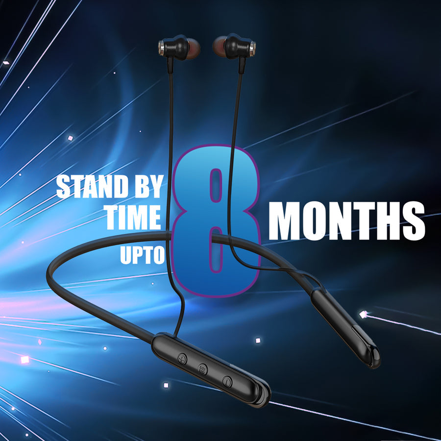 Unix UX-444 Wind Wireless Neckband | 32H Playtime Black up