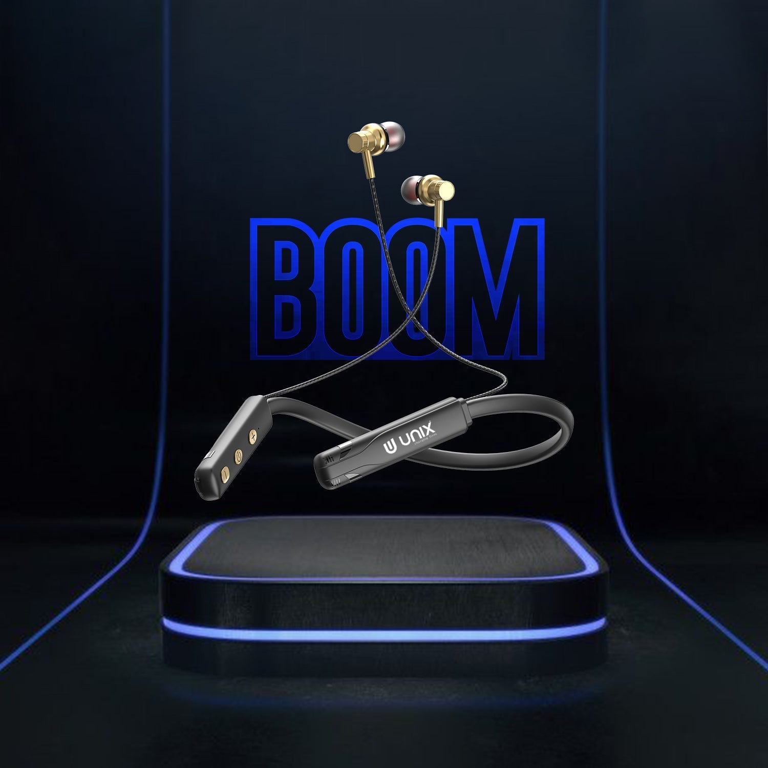 Unix UX-490 Boom Wireless Neckband | 22H Talk Time - Unixindia.