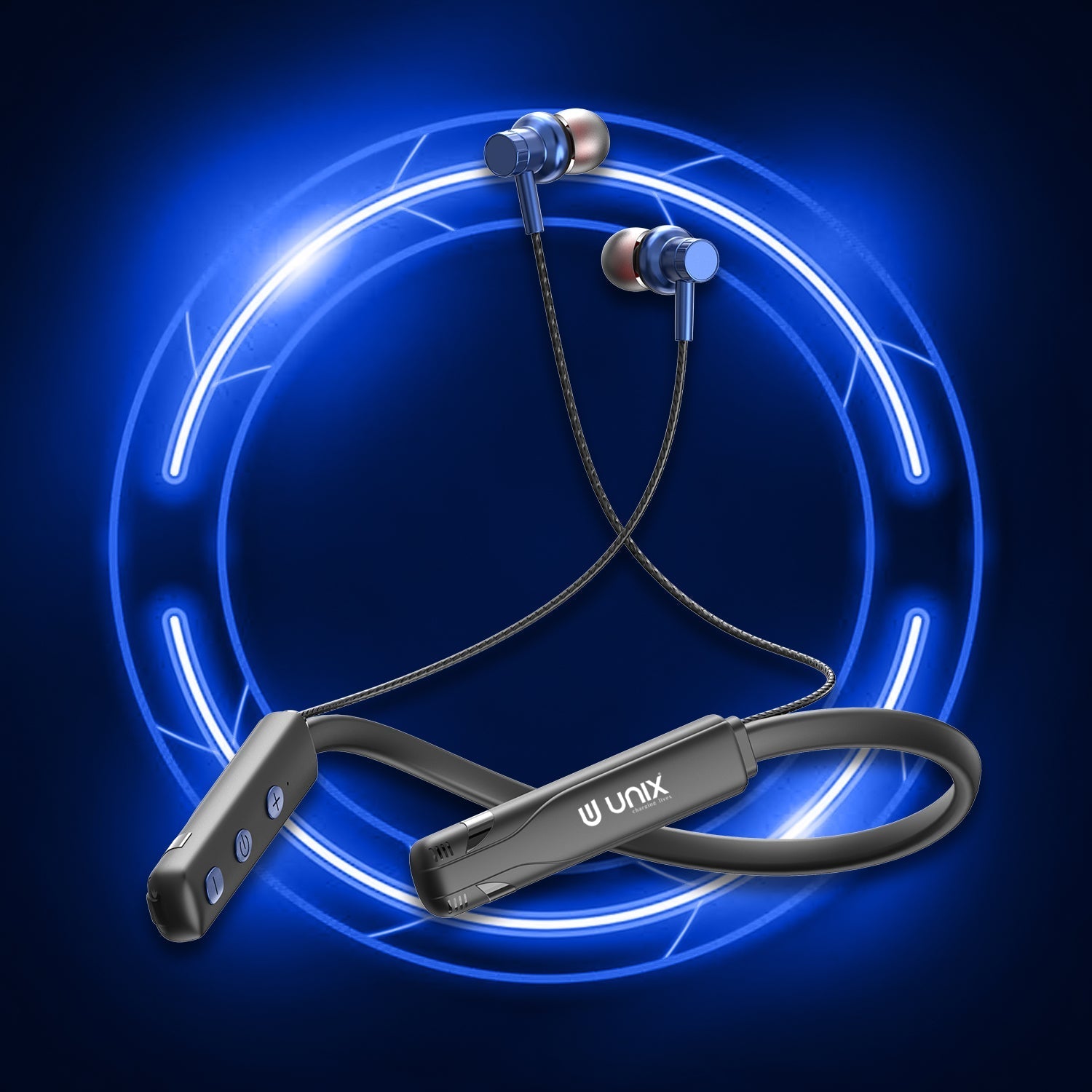 Unix UX-490 Boom Wireless Neckband | 22H Talk Time - Unixindia.
