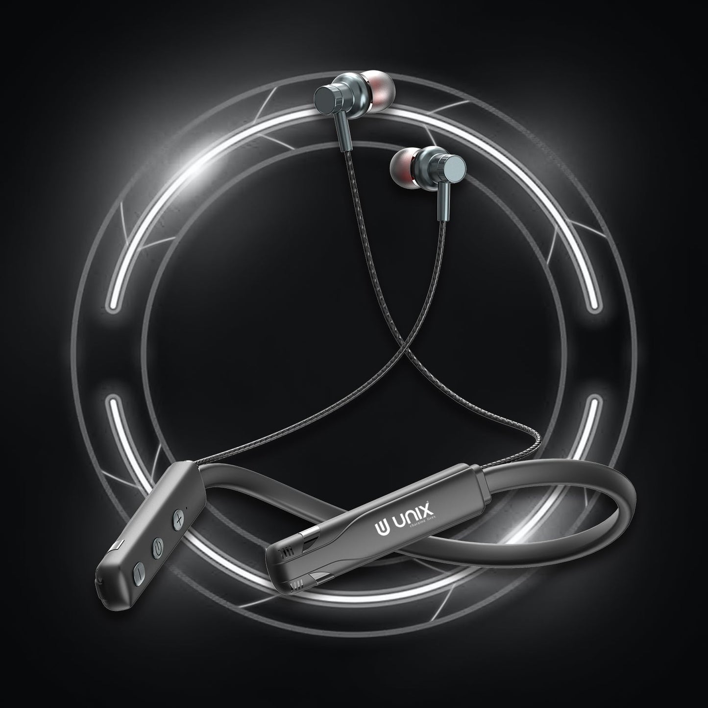 Unix UX-490 Boom Wireless Neckband | 22H Talk Time - Unixindia.