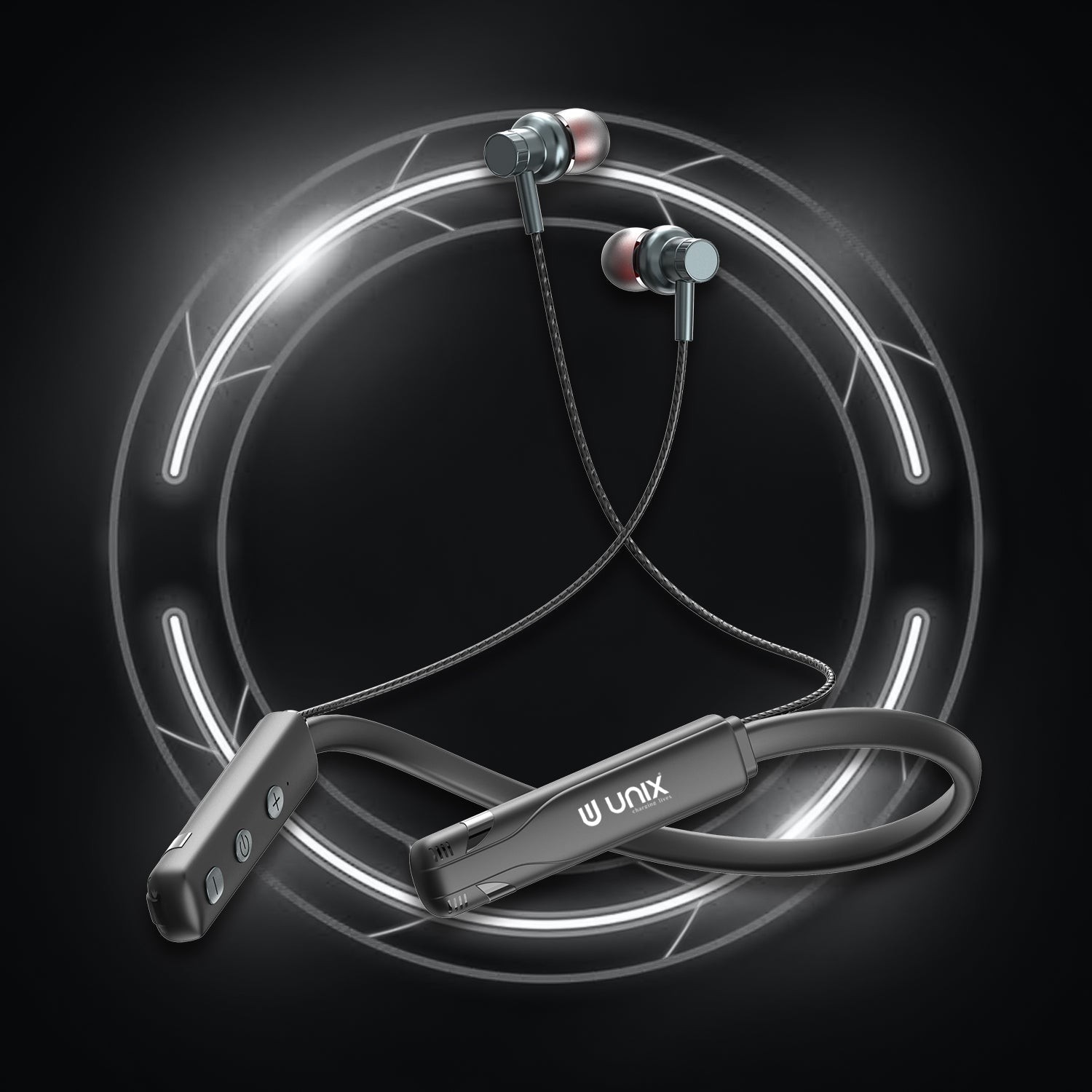 Unix UX-490 Boom Wireless Neckband | 22H Talk Time - Unixindia.