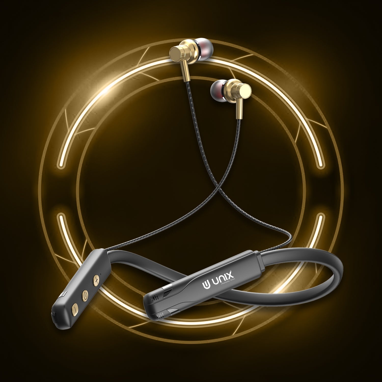 Unix UX-490 Boom Wireless Neckband | 22H Talk Time - Unixindia.