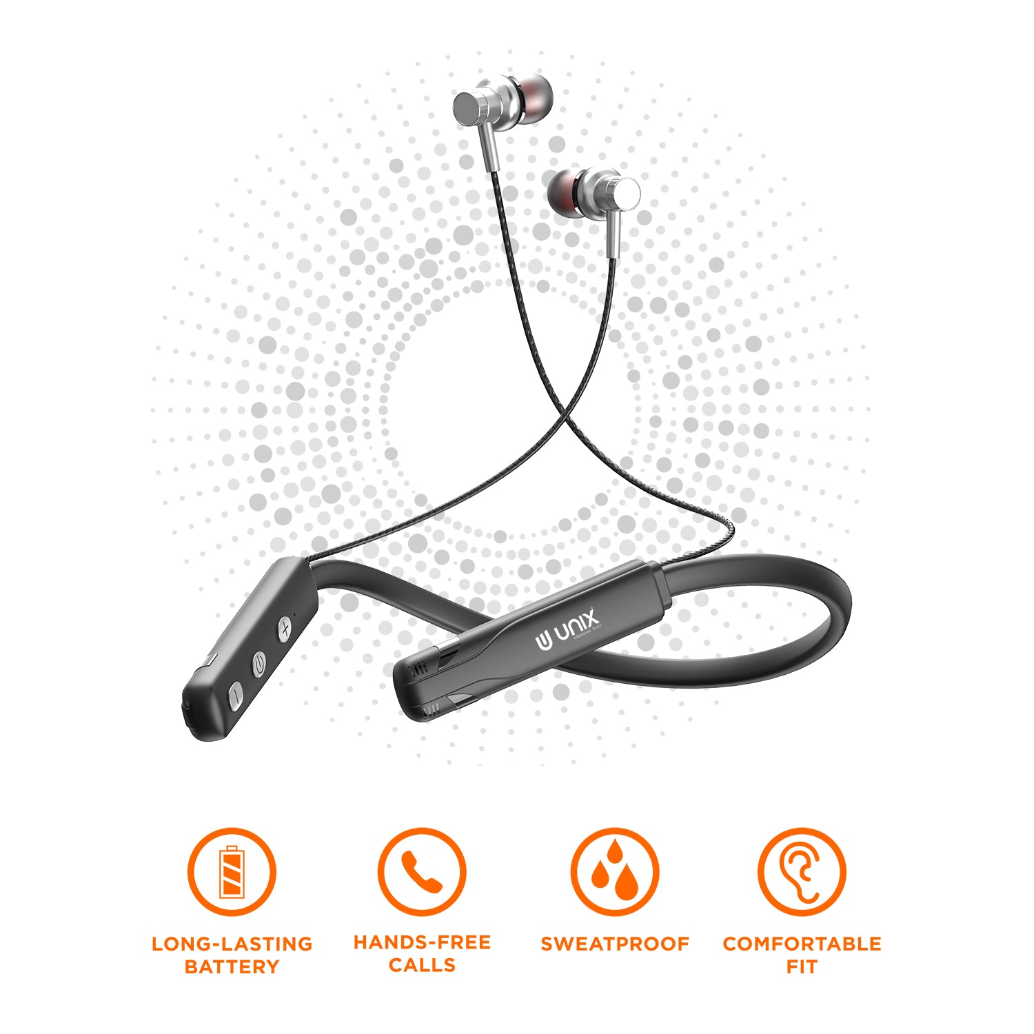 Unix UX-490 Boom Wireless Neckband | 22H Talk Time