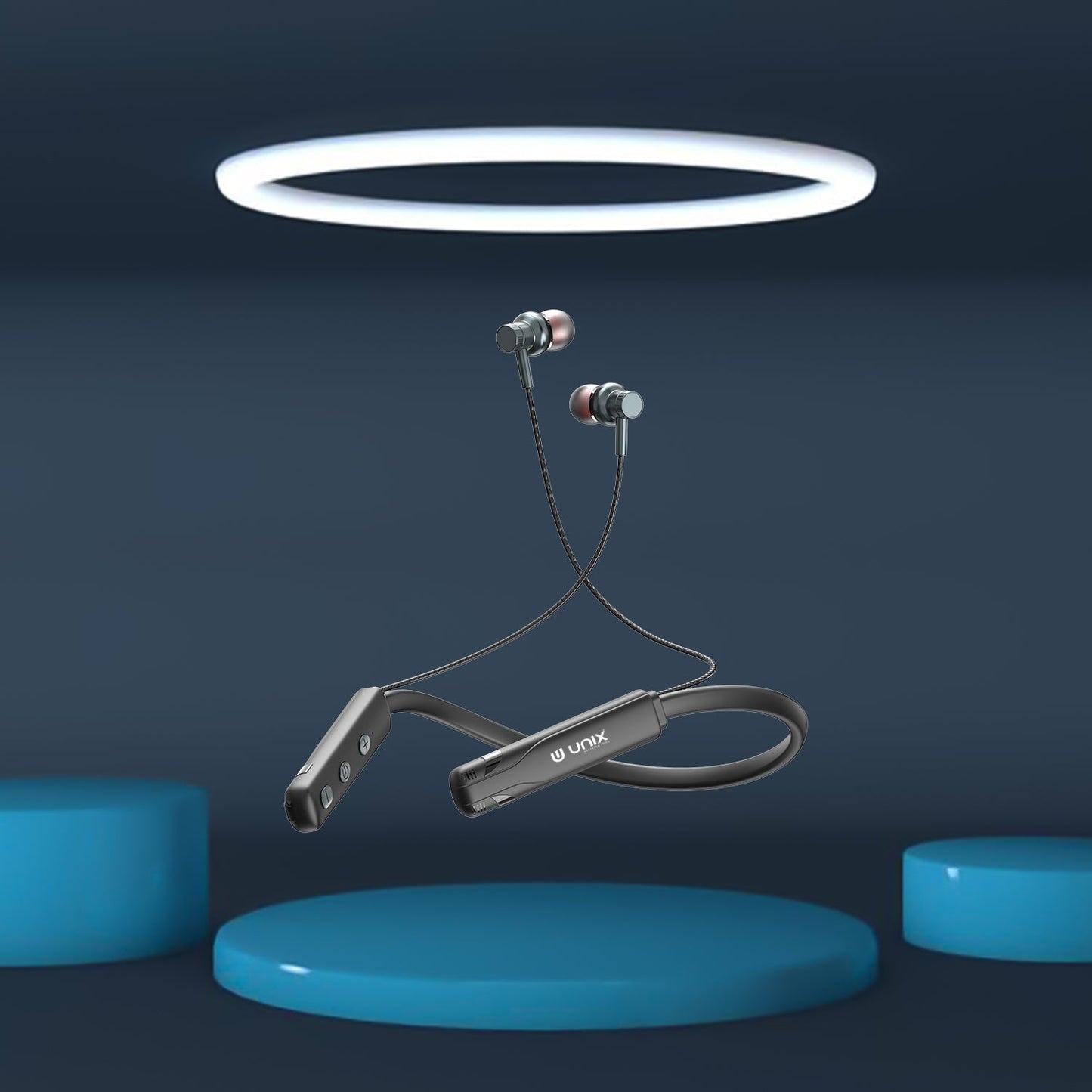 Unix UX-490 Boom Wireless Neckband | 22H Talk Time - Unixindia.