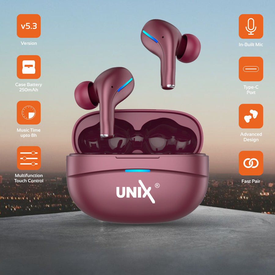 Unix UX 800 Best Wireless Earbuds Long Battery Life and Fast Pairing