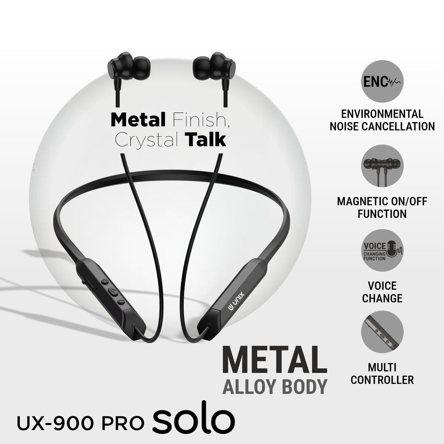 Unix Solo UX-900 PRO Best Wireless Neckband