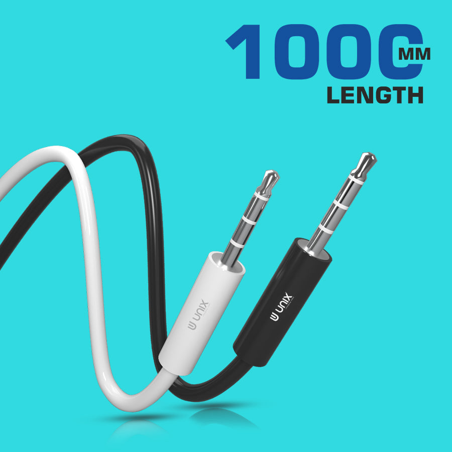 Unix UX-AX10 Aux Cable - 1 MTR Male-to-Male Audio Cable for High-Quality Sound