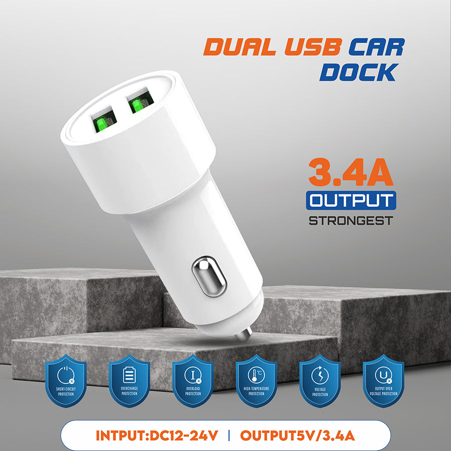 Unix UX-C11 Dual USB Car Dock - Unixindia.