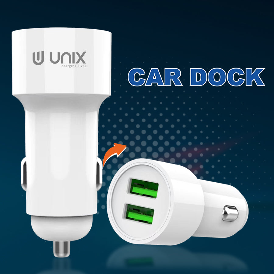 Unix UX-C11 Dual USB Car Dock - Unixindia.