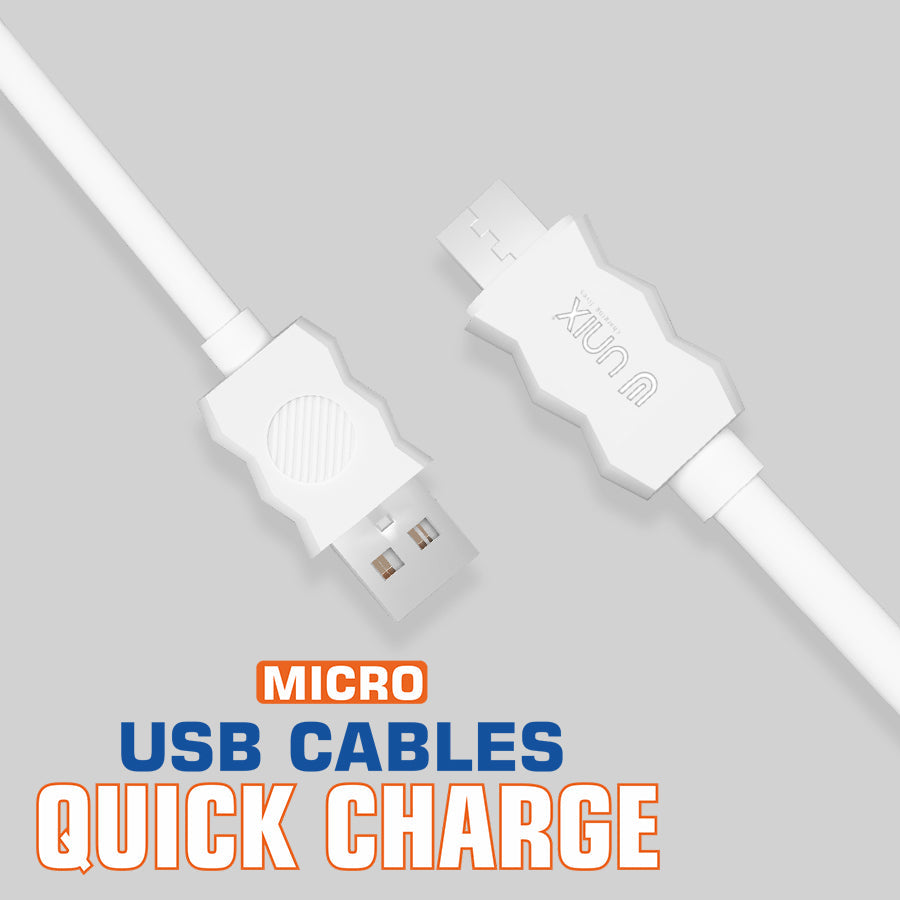 Unix UX-C25 Micro USB Data Cable Quick Charge Classic Design & Ultimate Efficiency - Unixindia.
