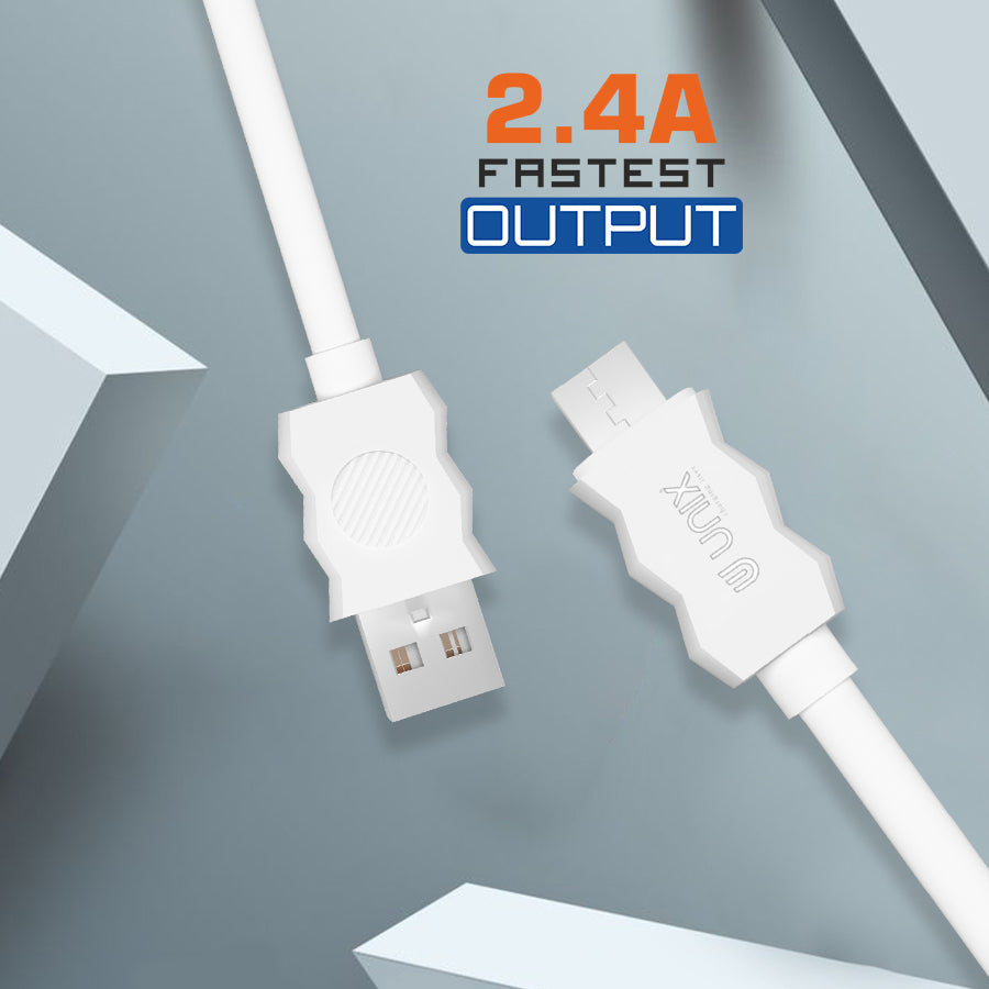 Unix UX-C25 Micro USB Data Cable Quick Charge Classic Design & Ultimate Efficiency - Unixindia.