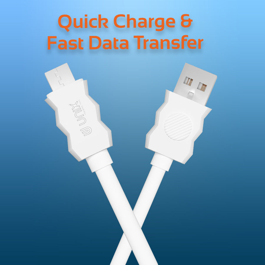 Unix UX-C25 Micro USB Data Cable Quick Charge Classic Design & Ultimate Efficiency - Unixindia.