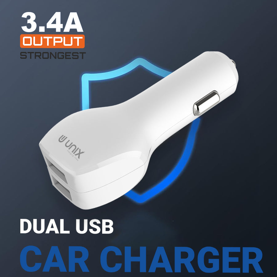 Unix UX-C61 Wired with USB - Best Fast Car Charger - Unixindia.
