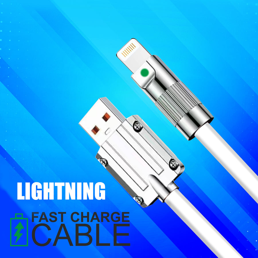 Unix UX-FS1 Fast Charging Data Cable - Metal Finishing  white Lightening
