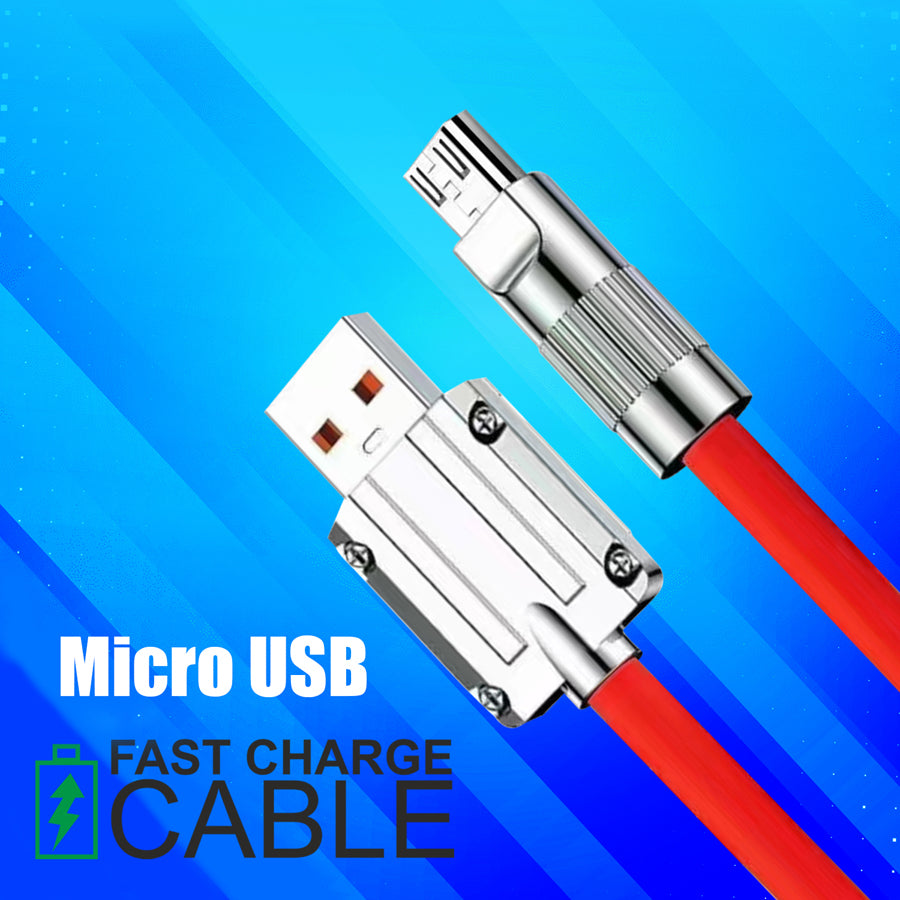 Unix UX-FS1 Fast Charging Data Cable - Metal Finishing red micro
