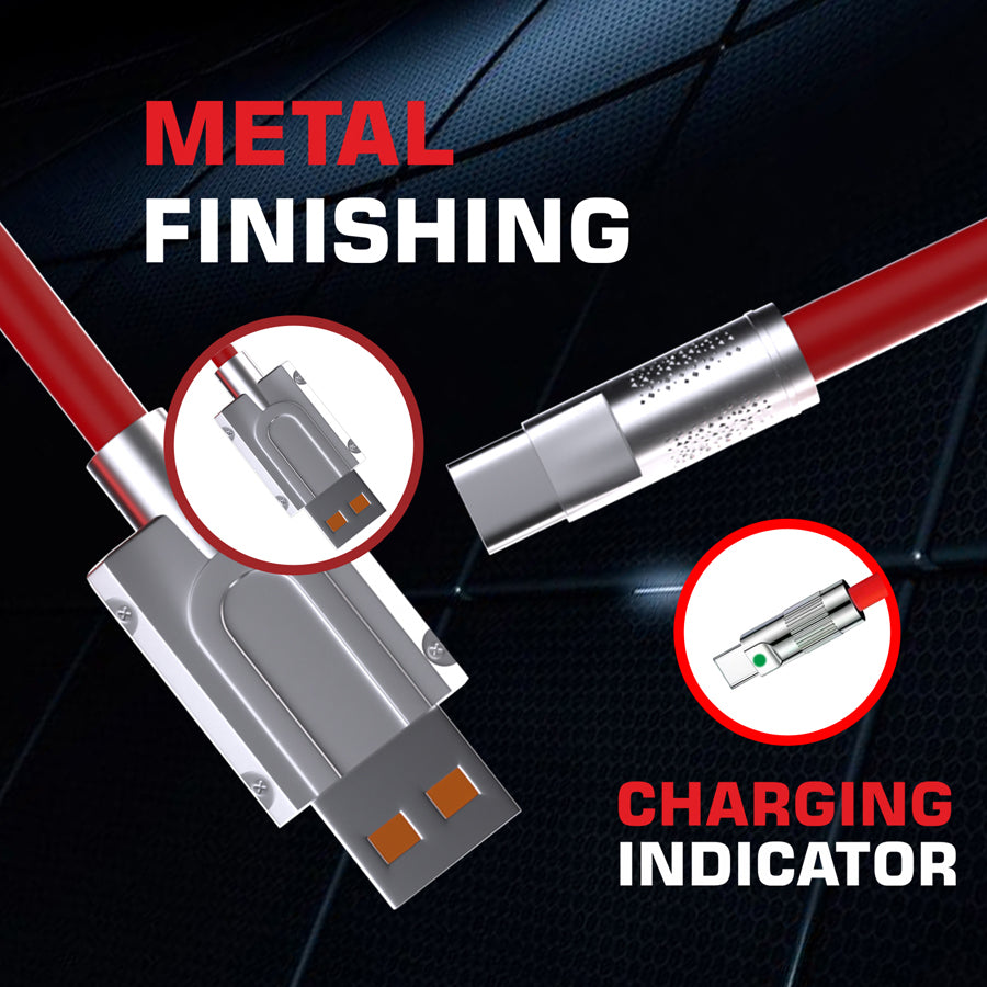Unix UX-FS1 Fast Charging Data Cable - Metal Finishing - Unixindia.
